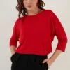 LELA Crew Neck- Longsleeve - Red