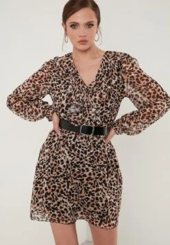 LELA Regular Fit - Jurk - Mottled Brown