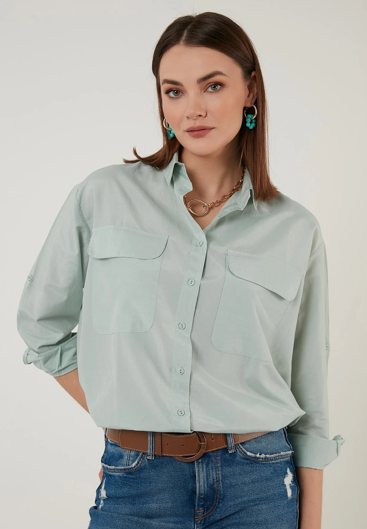 LELA Loose Fit - Overhemdblouse - Grass Green - Afbeelding 4