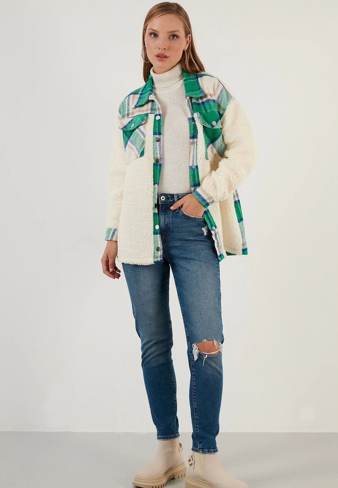 LELA Halflange Jas - Green - Afbeelding 2