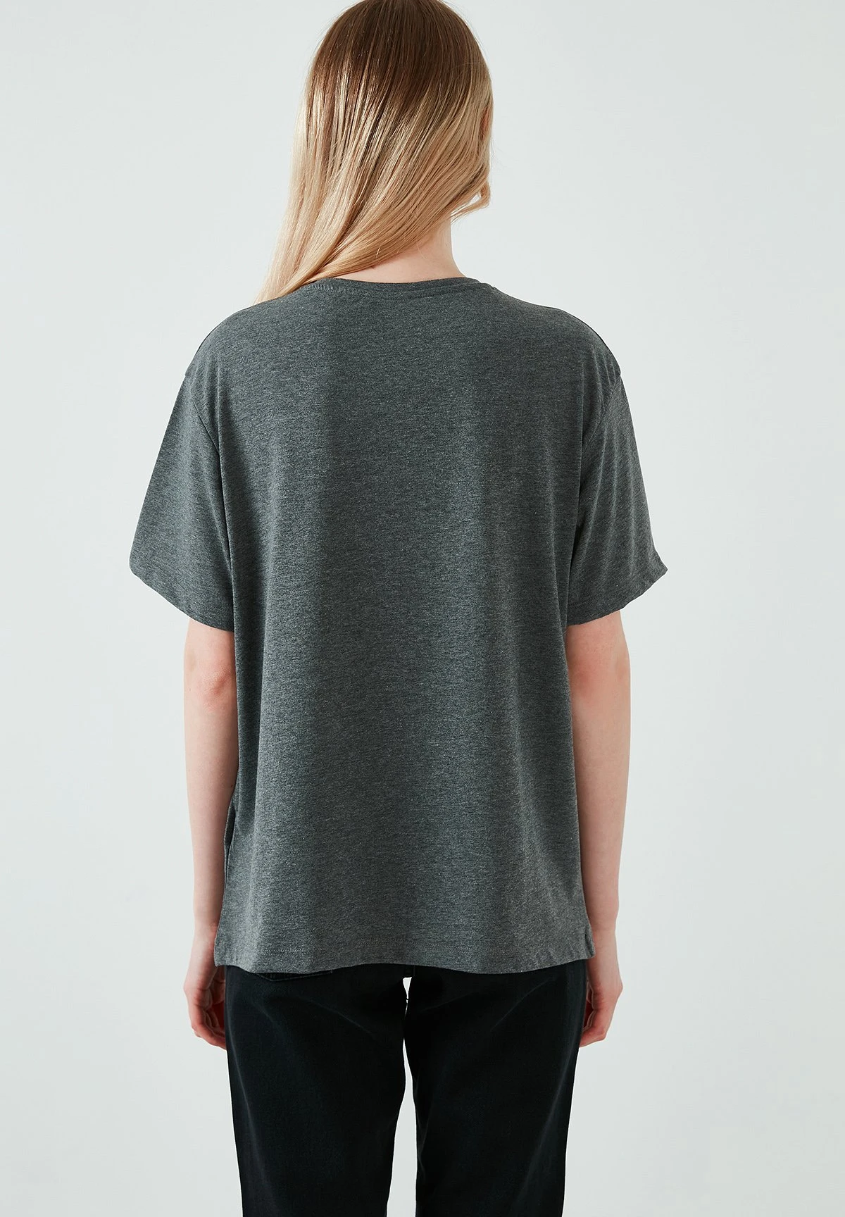 LELA T-Shirt Print - Anthracite Melange - Afbeelding 2