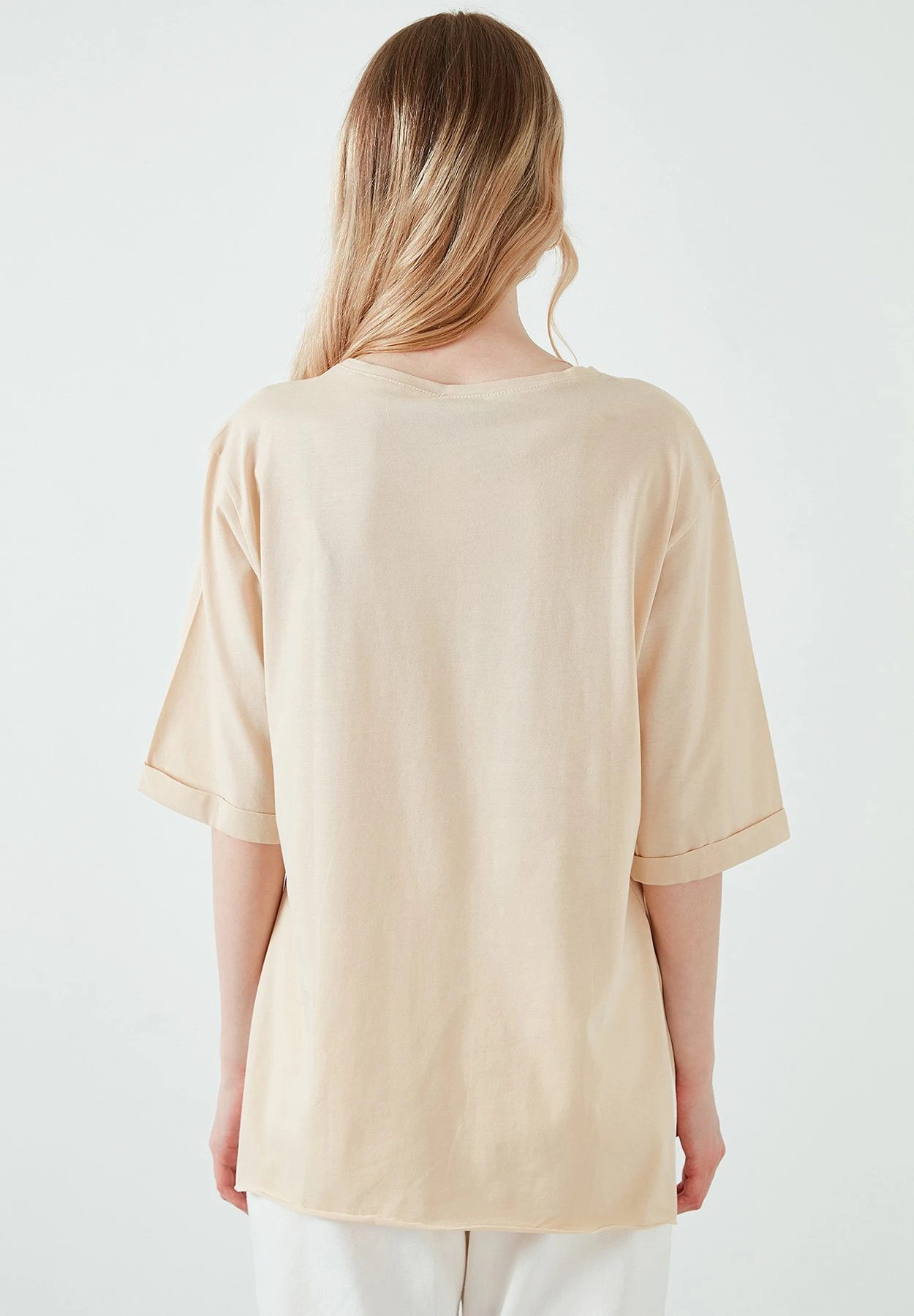 LELA Loose Fit - T-Shirt Print - Stone Colored - Afbeelding 2