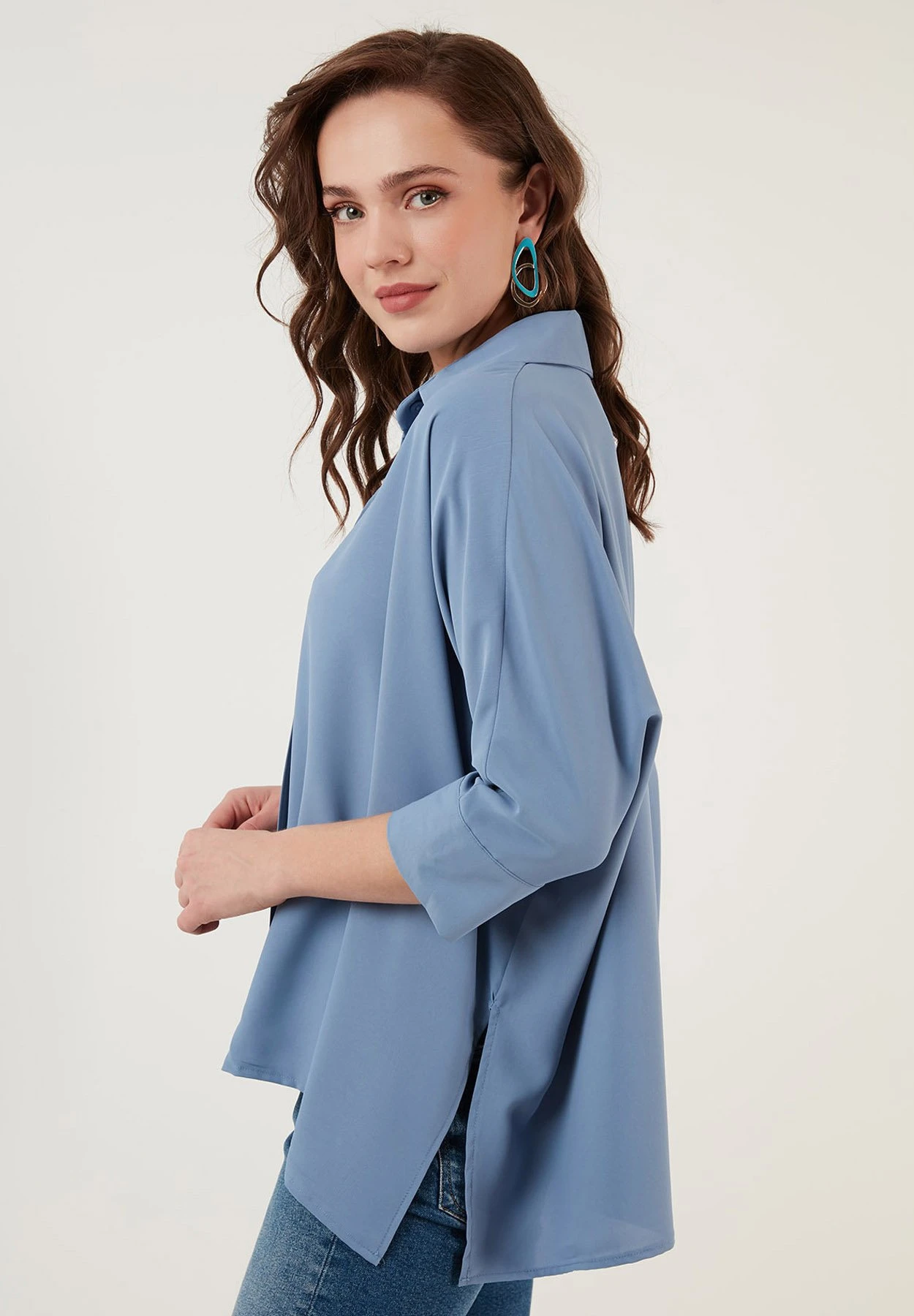 LELA Oversized - Overhemdblouse - Indigo - Afbeelding 4