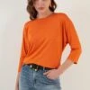 LELA Crew Neck- Longsleeve - Orange