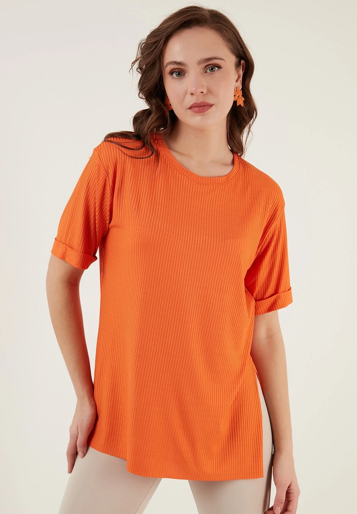 LELA Slim Fit - Blouse - Orange - Afbeelding 4