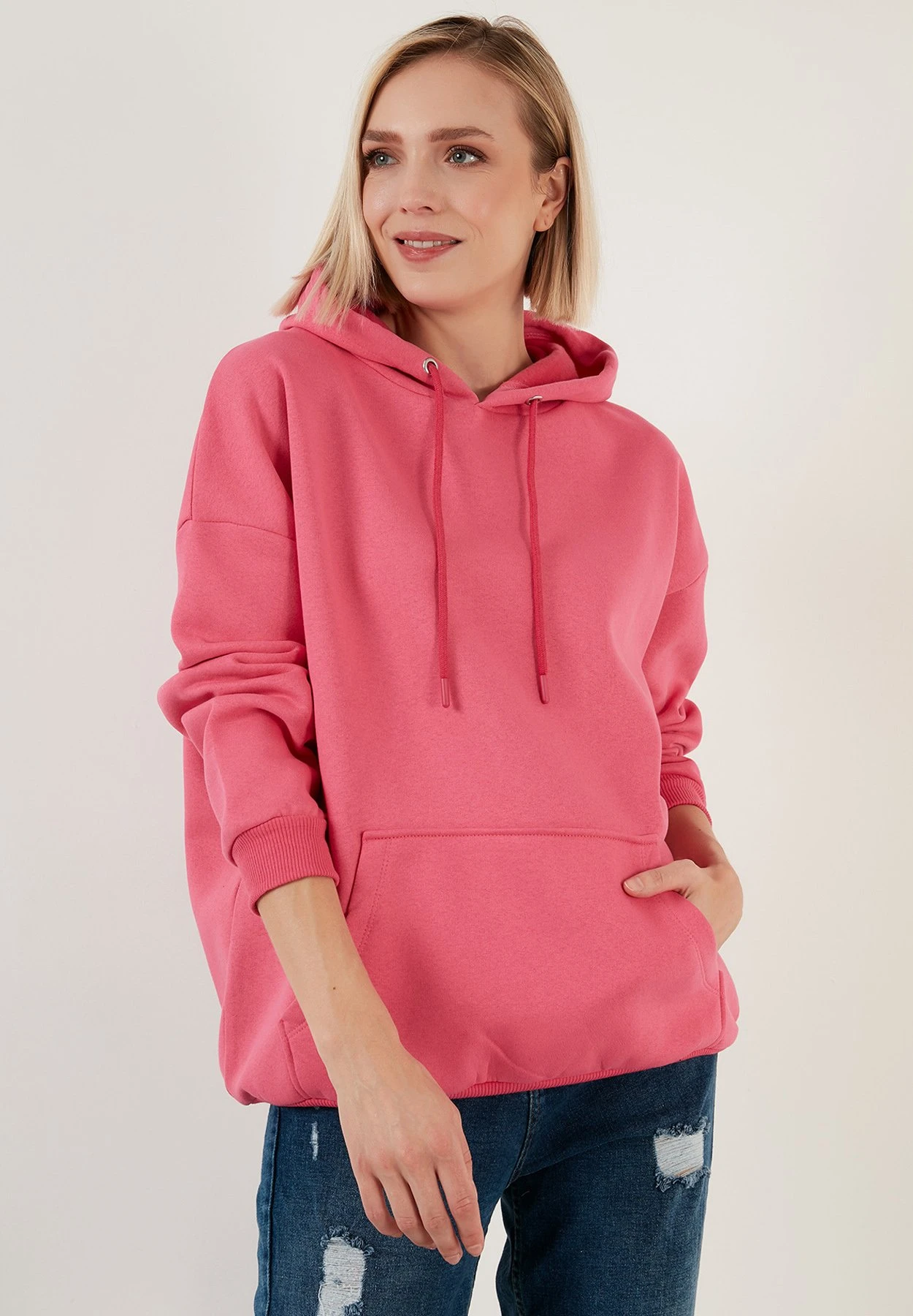 LELA Regular Fit - Hoodie - Fuchsia