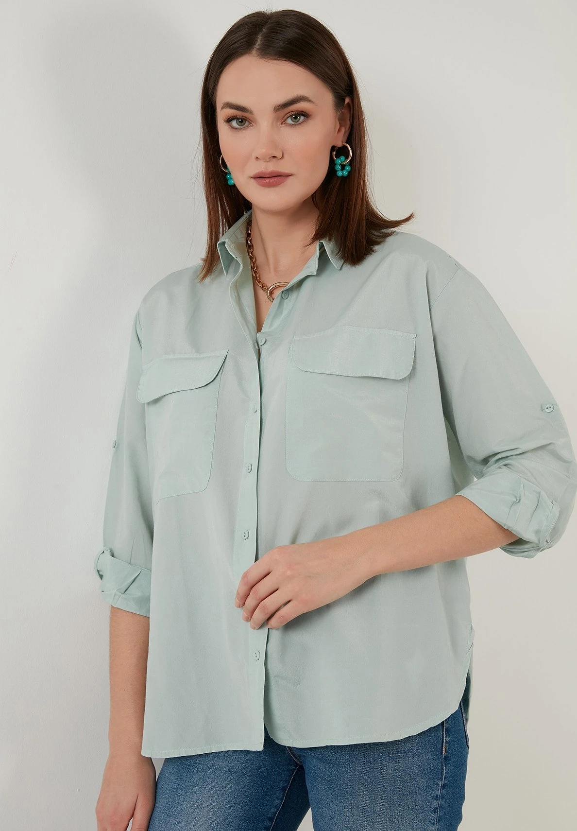 LELA Loose Fit - Overhemdblouse - Grass Green - Afbeelding 5