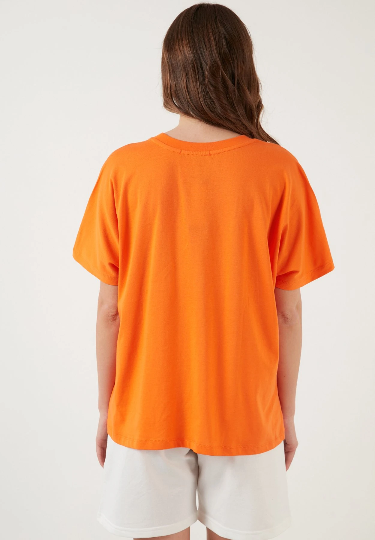 LELA Crew Neck- T-Shirt Basic - Orange Color - Afbeelding 3