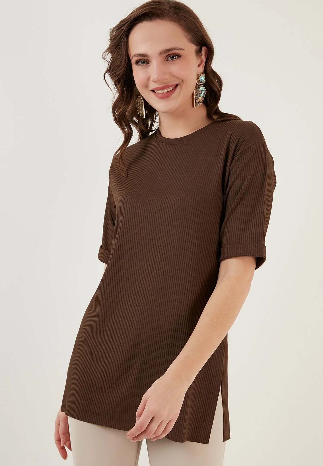 LELA Slim Fit - Blouse - Dark Brown - Afbeelding 4