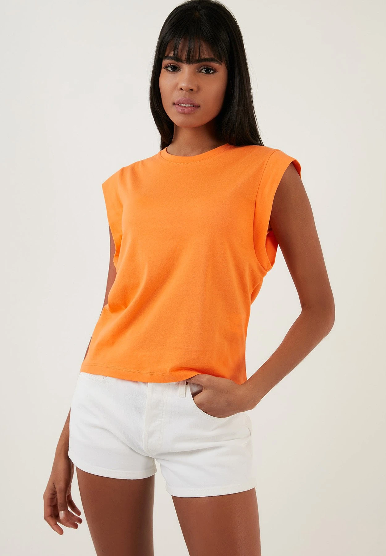 LELA Crew Neck- Top - Orange - Afbeelding 5