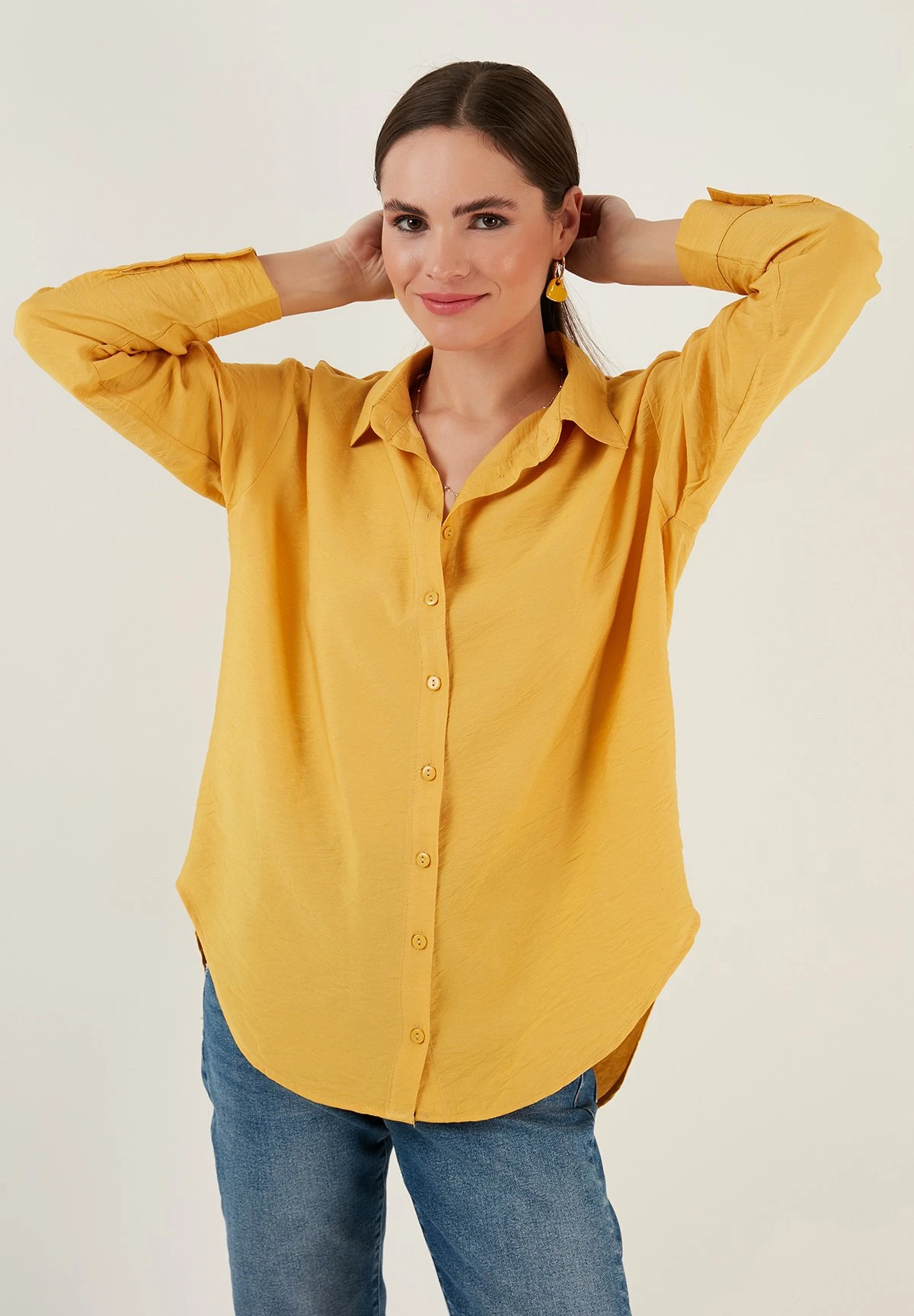 LELA Regular Fit - Overhemdblouse - Mustard - Afbeelding 5