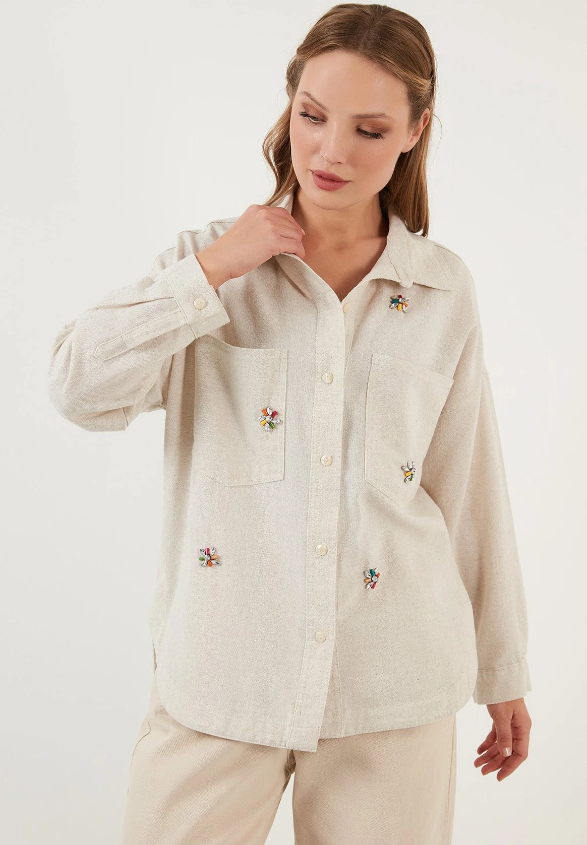 LELA Loose Fit - Overhemdblouse - Ecru - Afbeelding 5