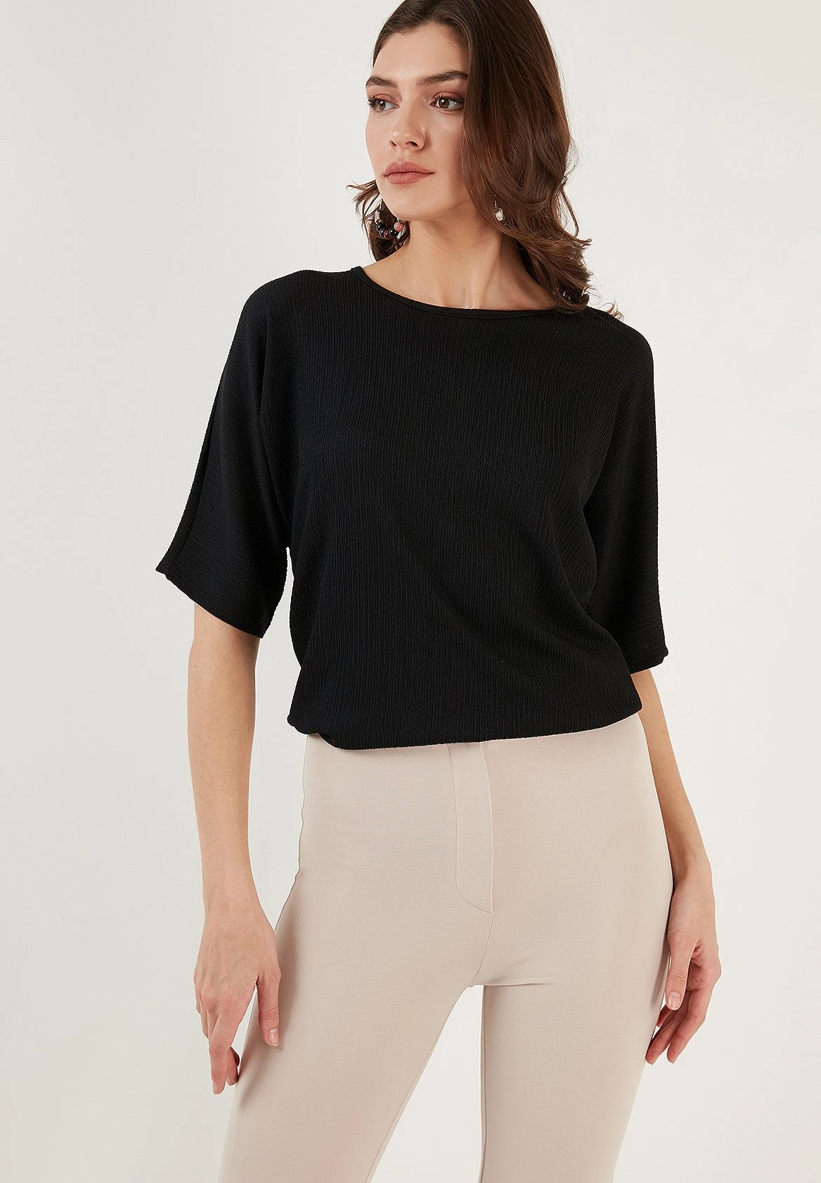 LELA Regular Fit - T-Shirt Basic - Black - Afbeelding 6