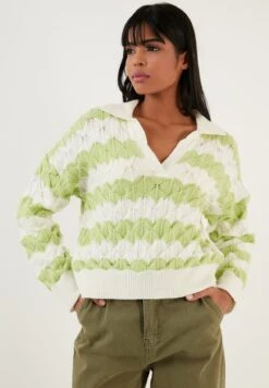 LELA Poloshirt - Ecru/Green