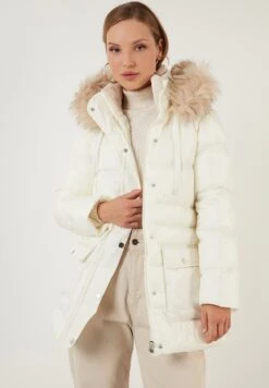 LELA Regular Fit - Winterjas - Ecru