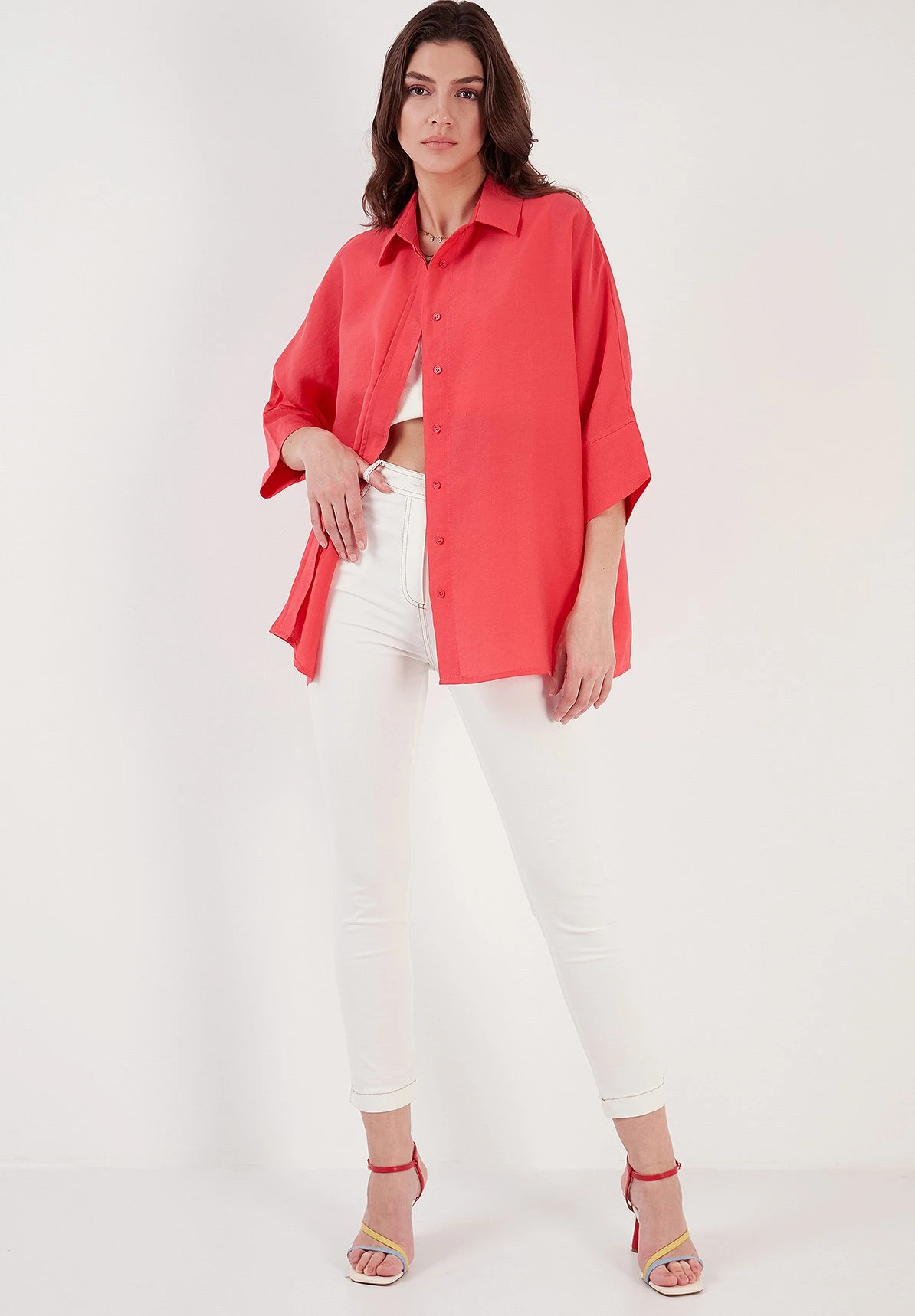 LELA Overhemdblouse - Coral - Afbeelding 2