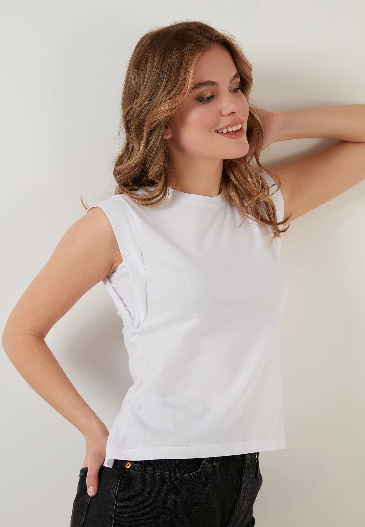 LELA Crew Neck- Top - White - Afbeelding 4