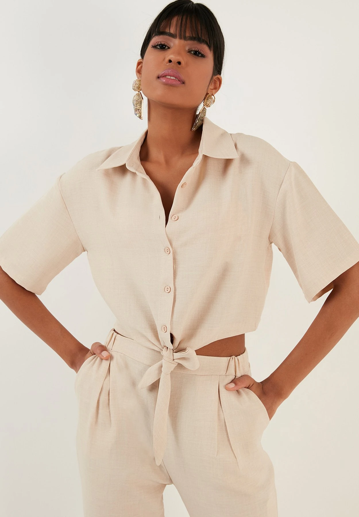 LELA Regular Fit - Overhemdblouse - Stone - Afbeelding 5