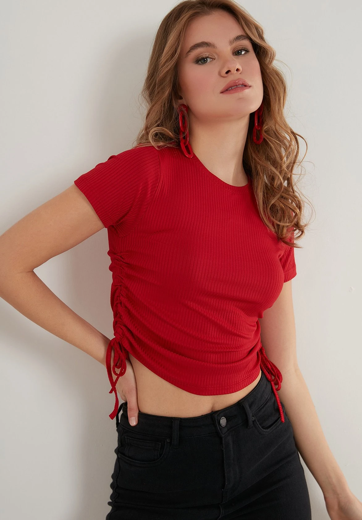 LELA Slim Fit - Blouse - Red - Afbeelding 3