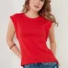 LELA Crew Neck- Top - Red