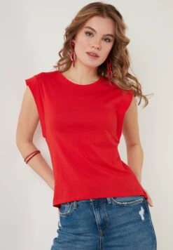 LELA Crew Neck- Top - Red