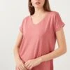 LELA V Neck- T-Shirt Basic - Rose