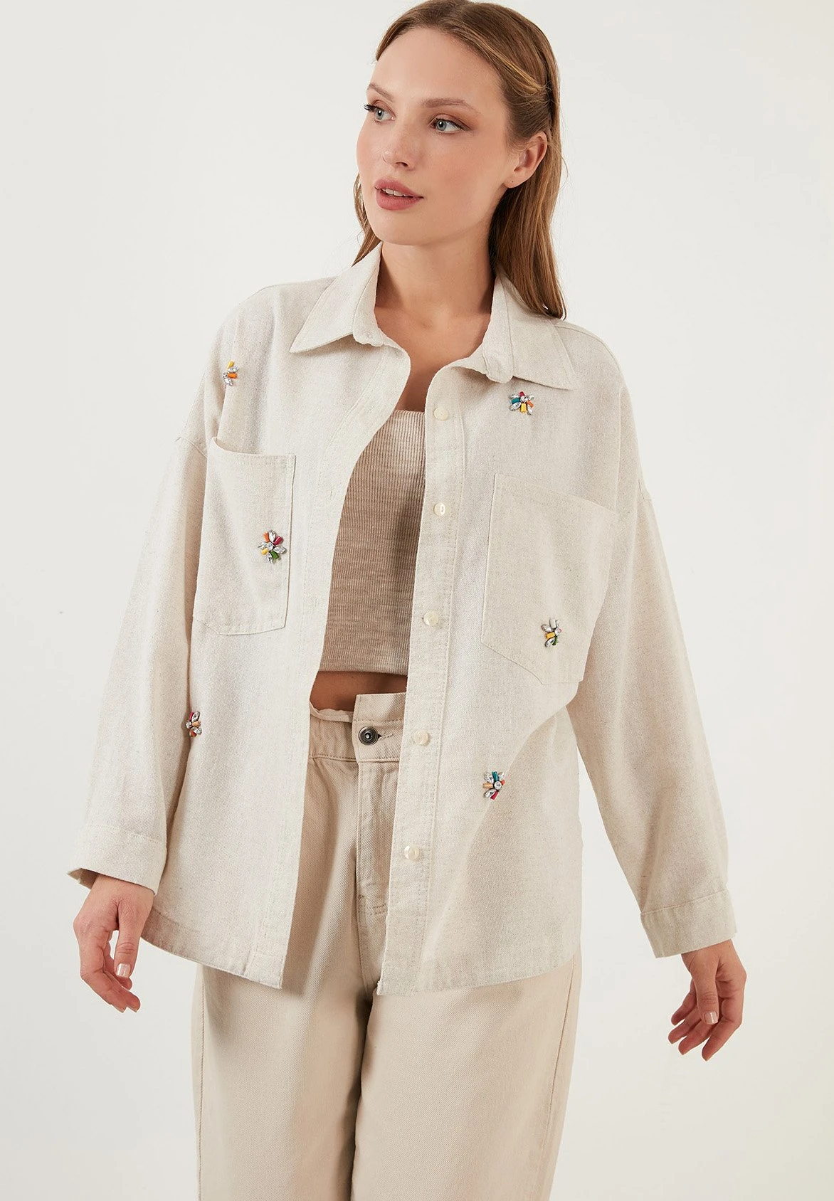 LELA Loose Fit - Overhemdblouse - Ecru - Afbeelding 4