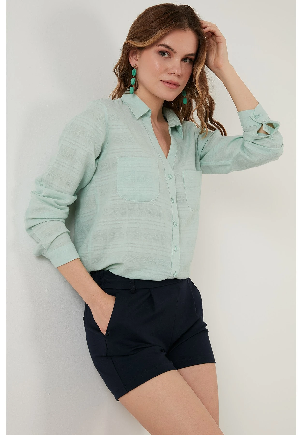 LELA Overhemdblouse - Mint - Afbeelding 5