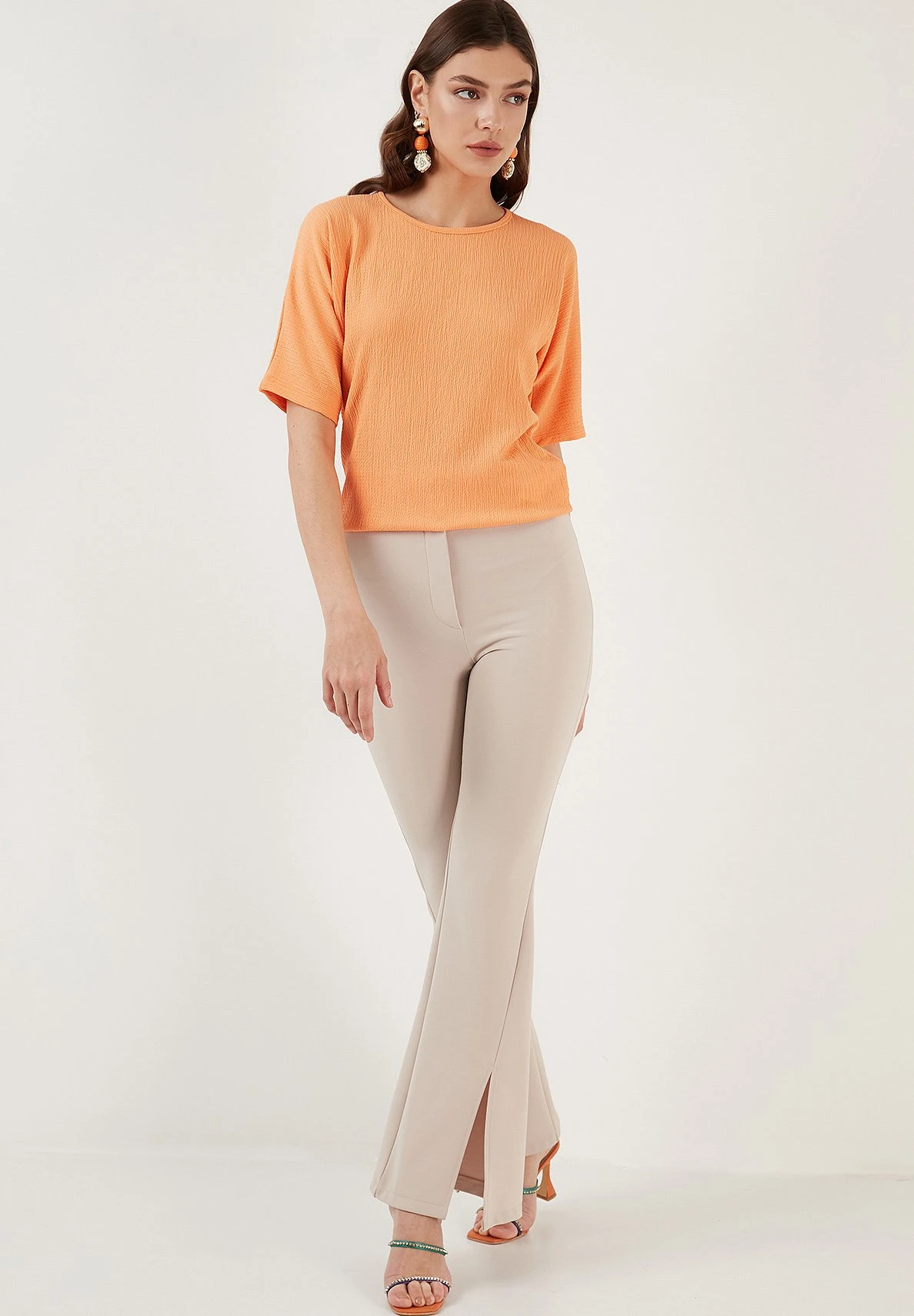 LELA Regular Fit - T-Shirt Basic - Light Orange - Afbeelding 2