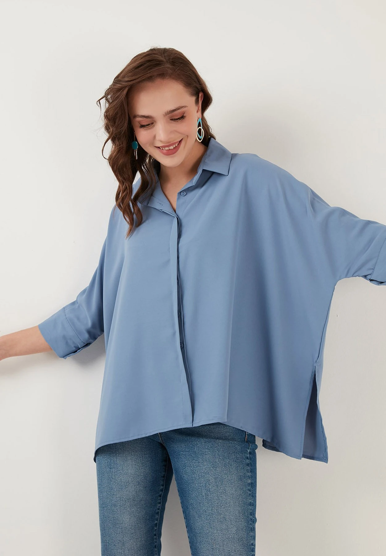 LELA Oversized - Overhemdblouse - Indigo - Afbeelding 6