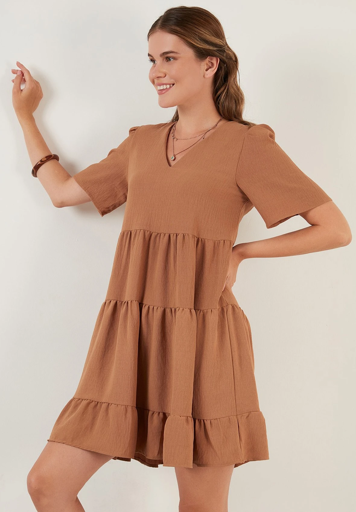 LELA Loose Fit - Jurk - Light Brown - Afbeelding 4