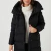 LELA Oversized Inflatable Long- Winterjas - Black