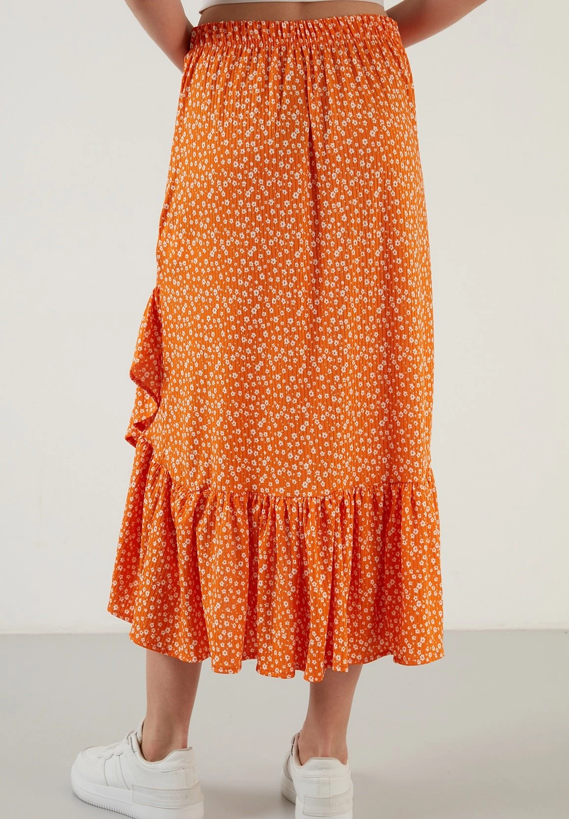 LELA Regular Fit- A-Lijn Rok - Orange Color - Afbeelding 3