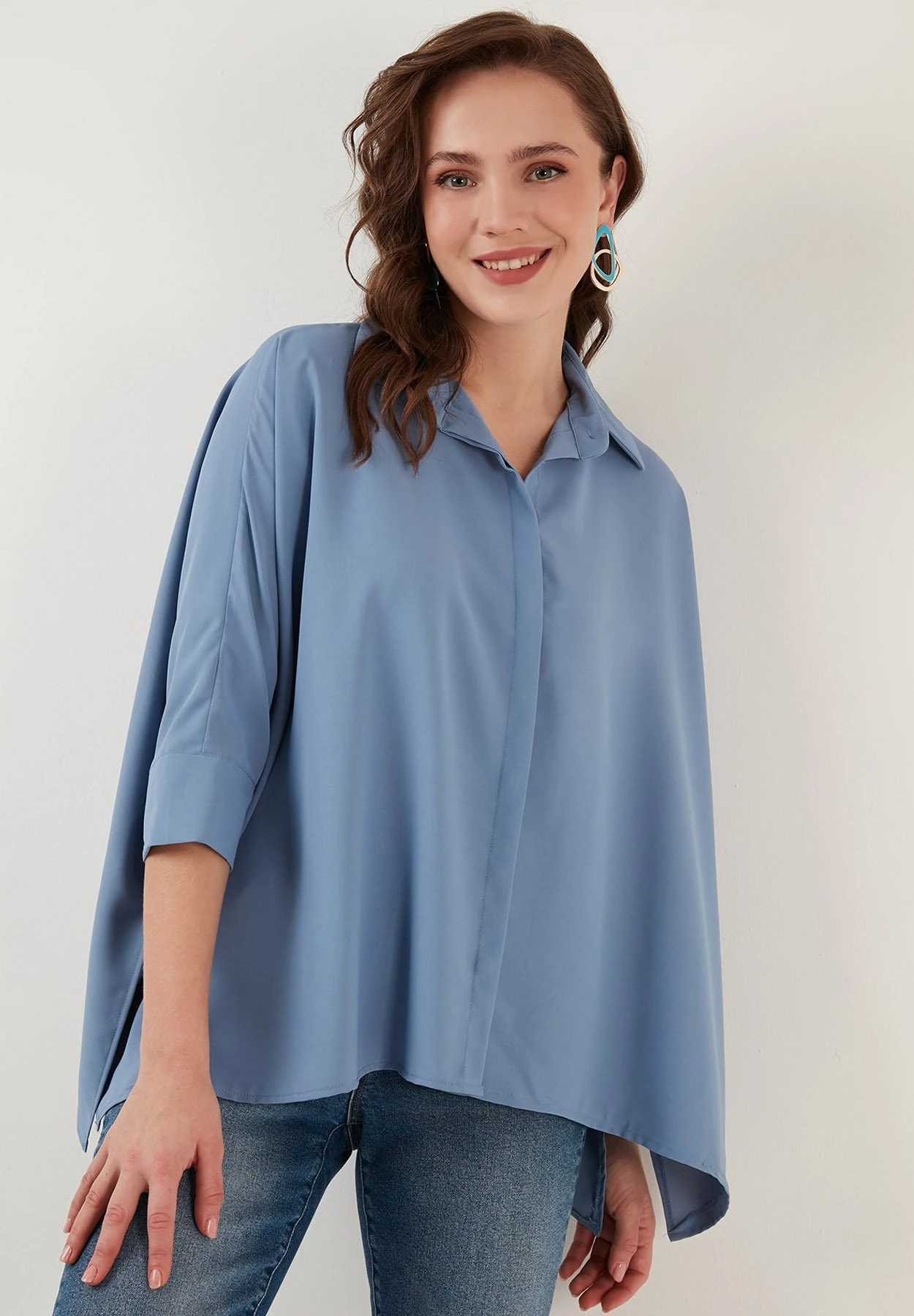 LELA Oversized - Overhemdblouse - Indigo