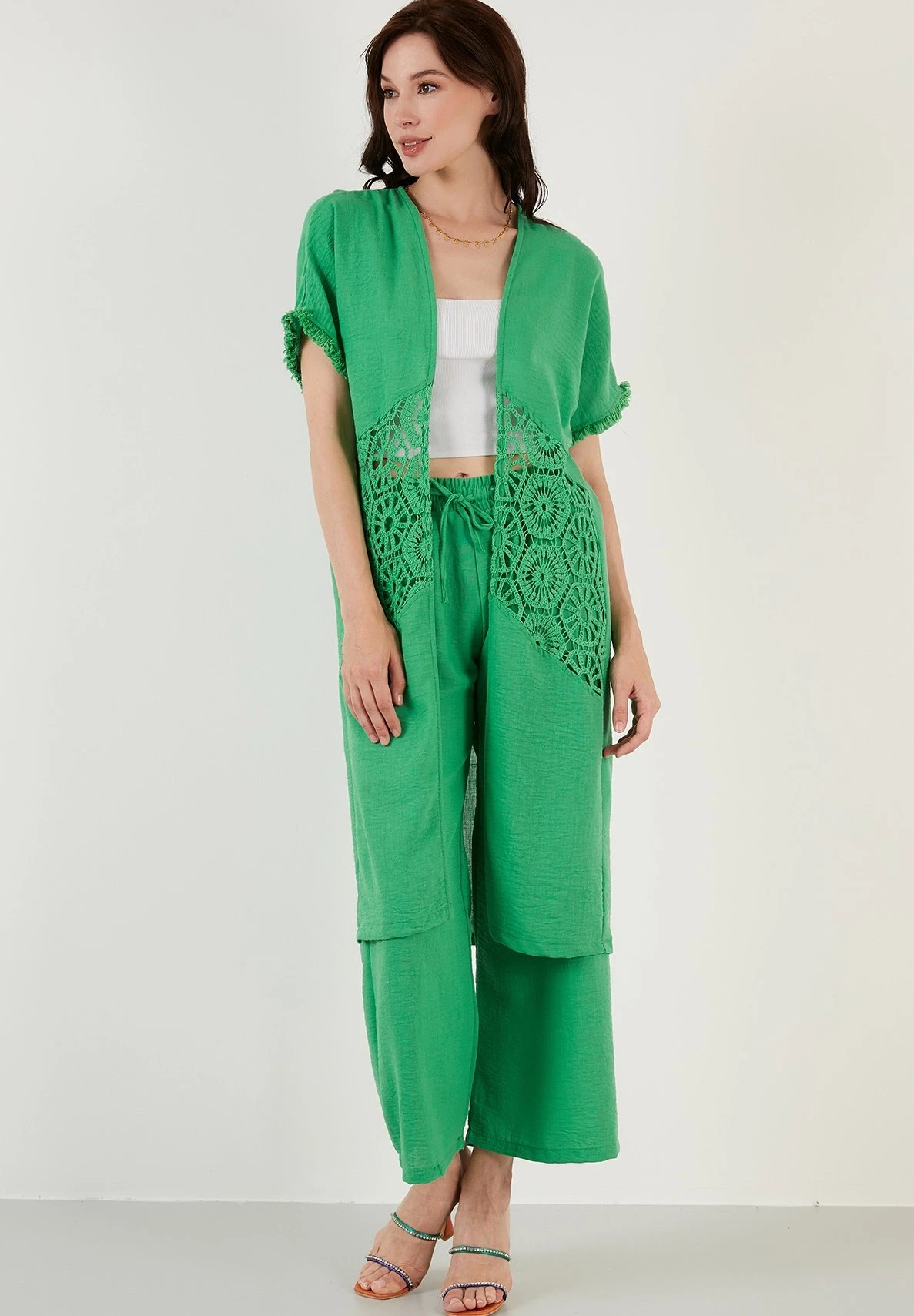 LELA Two Piece Set - Regular Fit - Vest - Green - Afbeelding 2