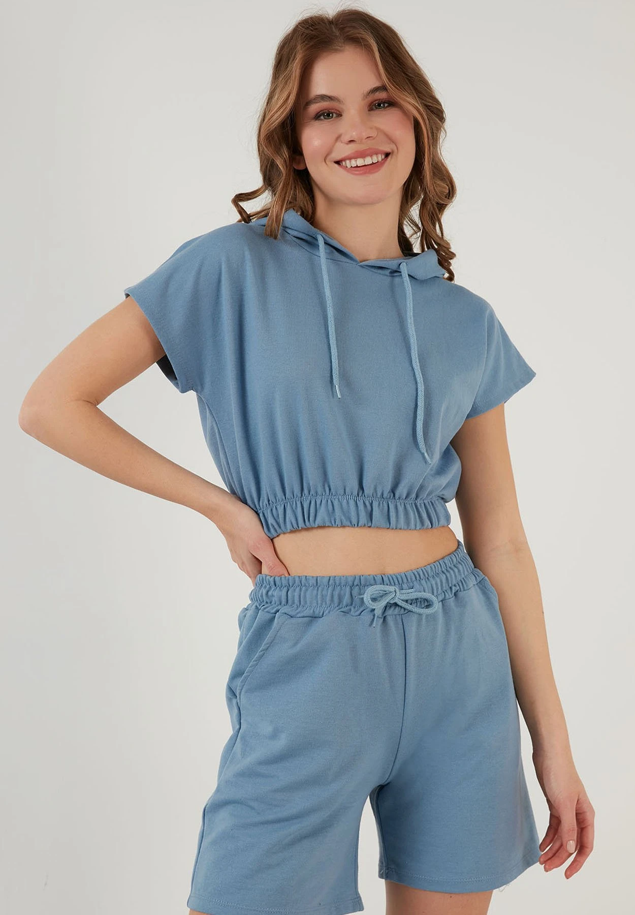 LELA Two Piece Set - Regular Fit - Shorts - Baby Blue