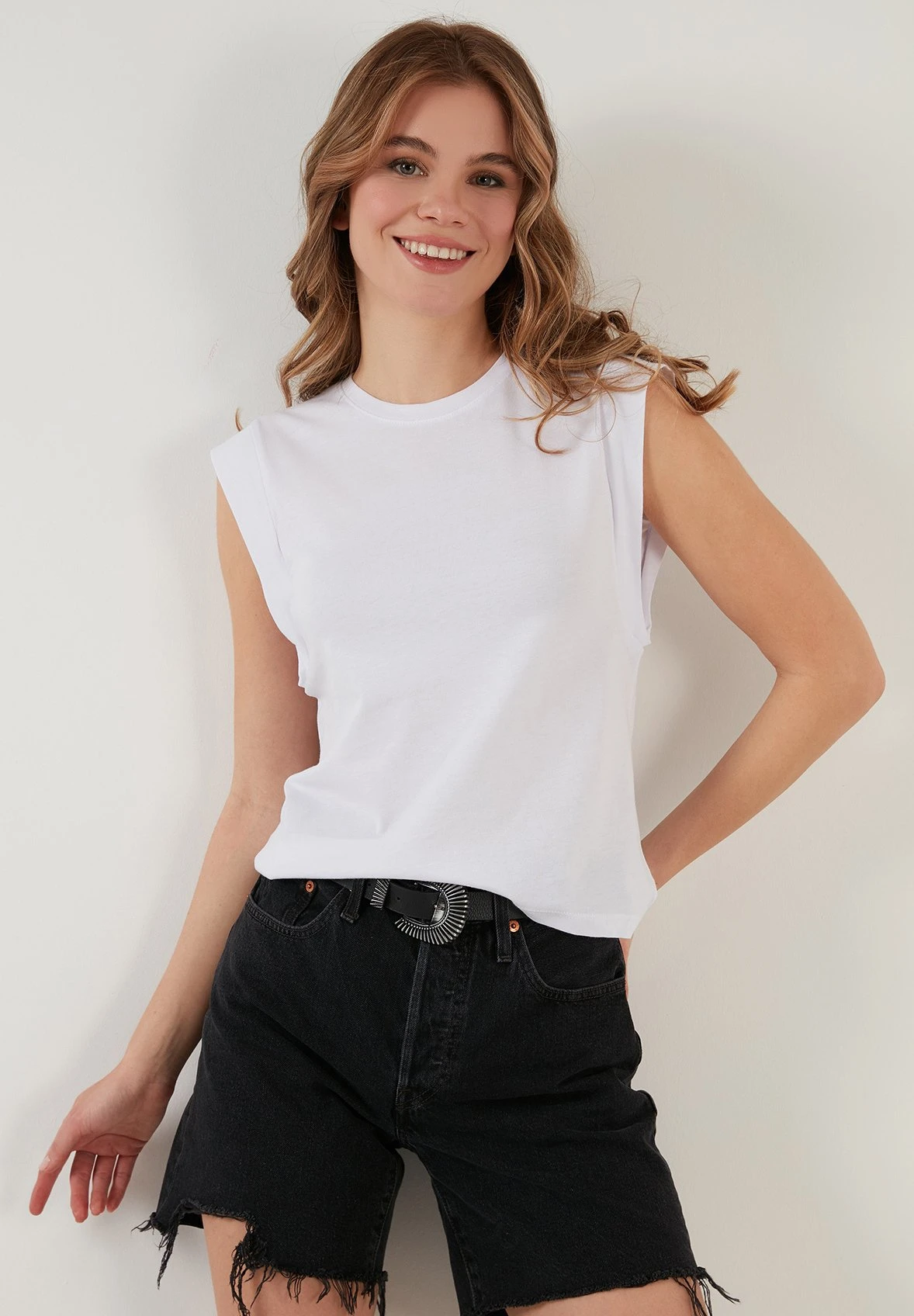 LELA Crew Neck- Top - White - Afbeelding 3