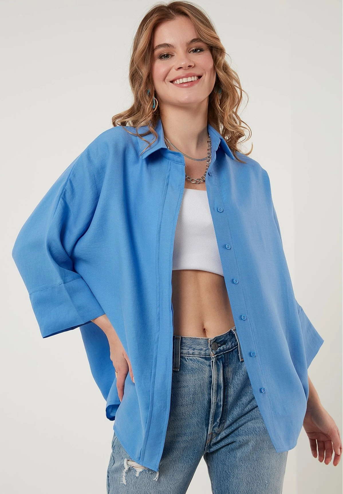 LELA Overhemdblouse - Indigo - Afbeelding 6