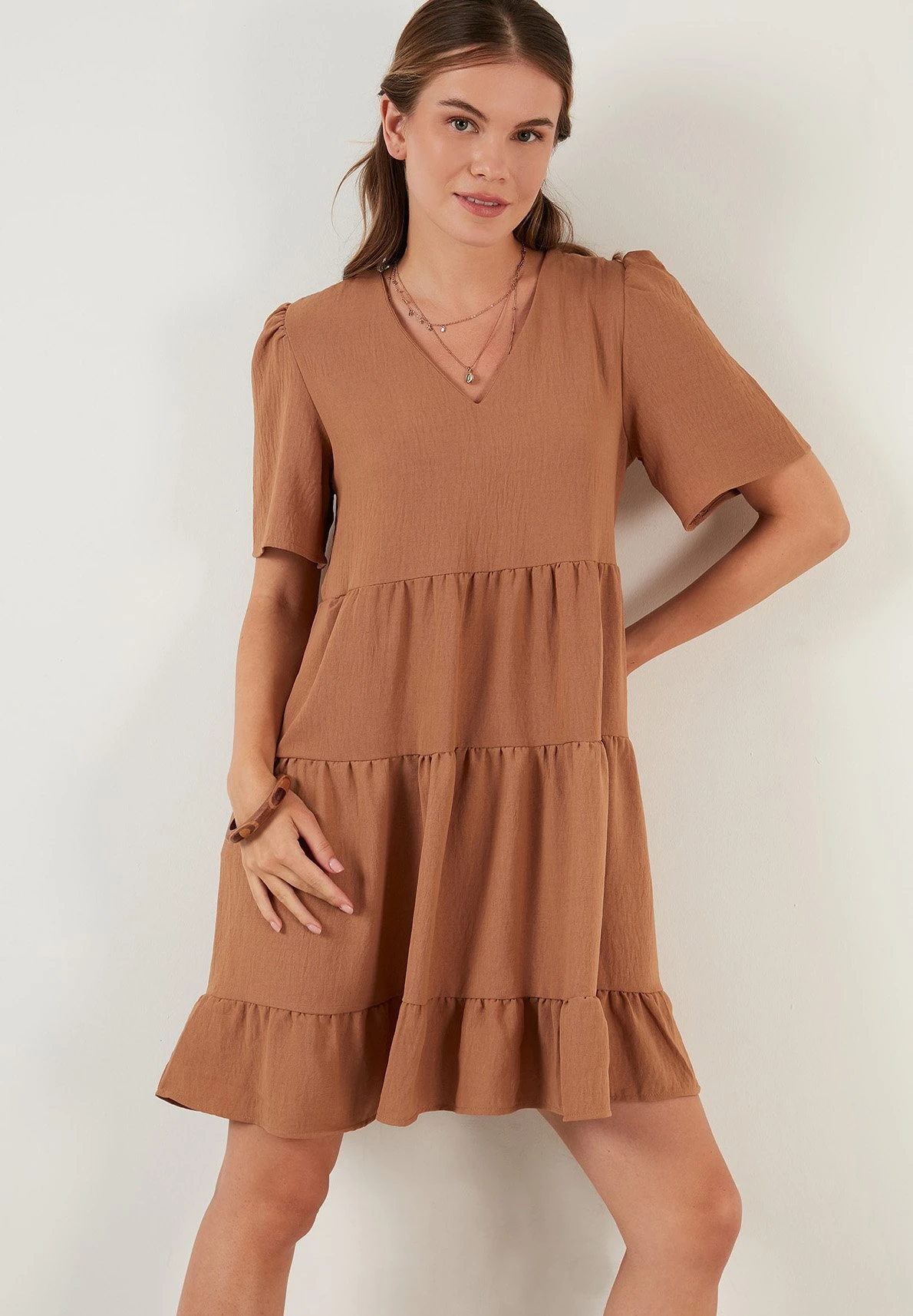 LELA Loose Fit - Jurk - Light Brown - Afbeelding 5