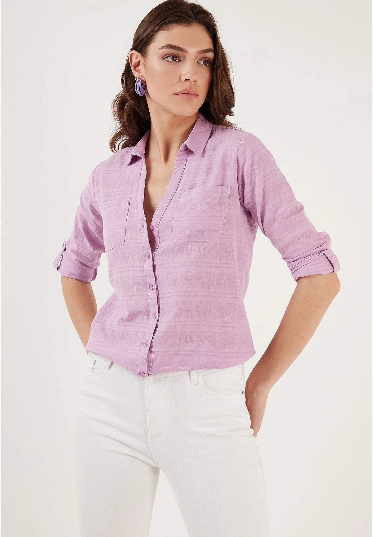 LELA Overhemdblouse - Lilac - Afbeelding 6